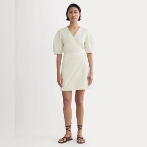 Everlane mini wrap dress organic cotton with stretch